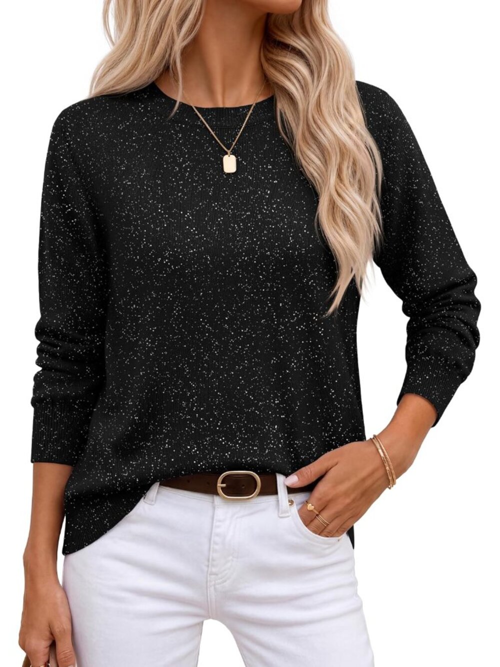 2026 Fall Women's Light Shimmery Sweater—Chic & Versatile